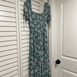 Siren Lily Teal Floral Maxi Dress